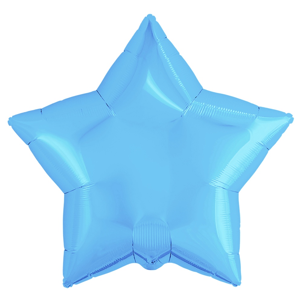Фольгированная Звезда, Холодно-Голубой (46 см)